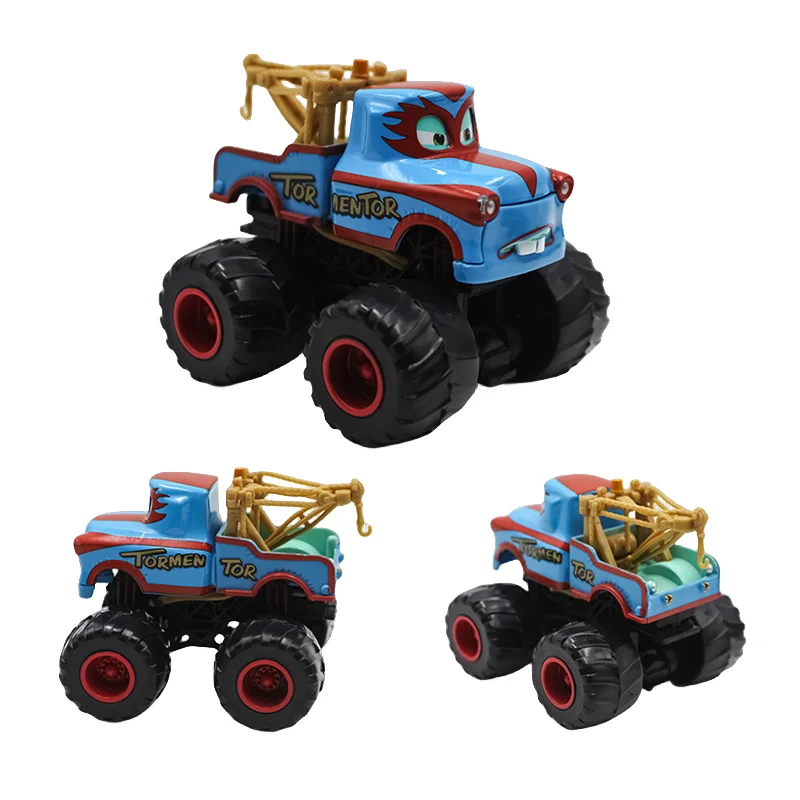 Disney Pixar Cars 2 3 Wrestler Mater High legged Lightning McQueen Racing Series Metal Alloy Vehicle Kid Collection Toys