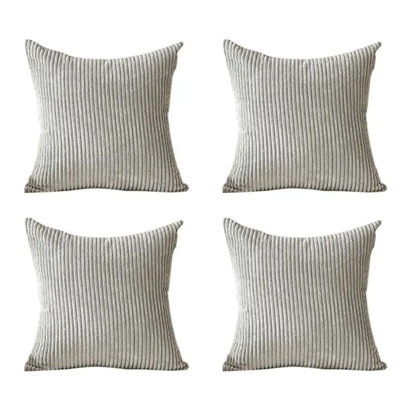 AEE4-Set Of 4 Soft Corduroy Modern Design, Mix And Match With Your Home Decor, Pillow Insert Not Included (45 X 45 Cm)