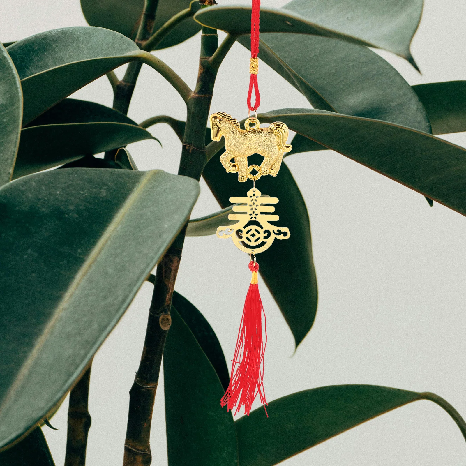 6 pezzi di capodanno cinese statua di cavallo ornamento appeso decorazione festiva albero pendente mini figurine ricchezza elegante