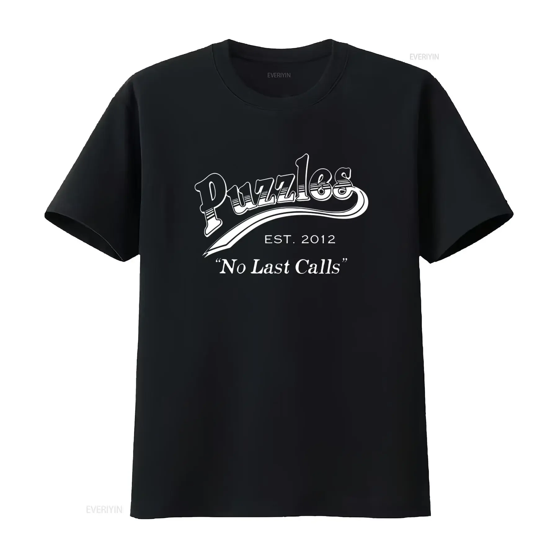 Puzzles T Shirt Est 2012 No Last Calls American Comedy Tv Series Novelty Fun vintage Washed Unisex Casual designer clothes