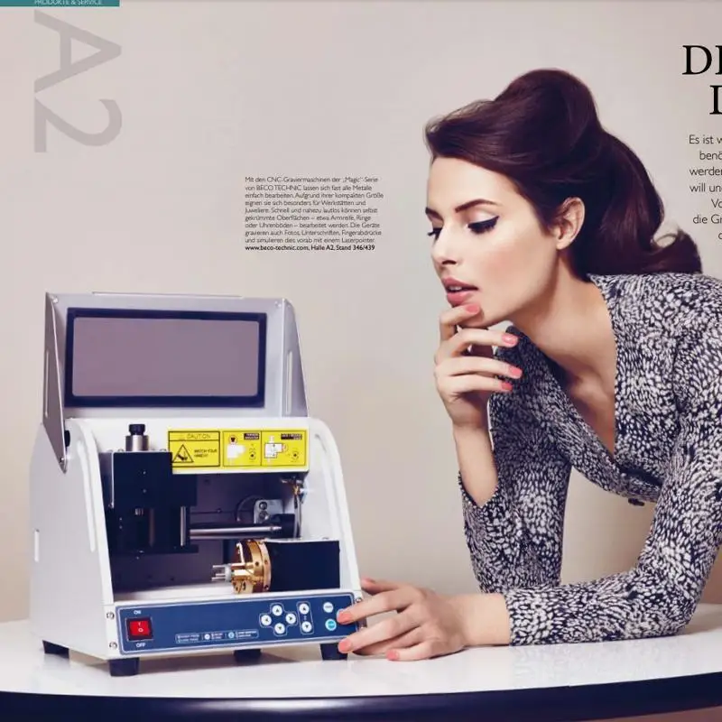 ماكينة نقش CNC صغيرة، ماكينة نقش بنمط حروف الحلقة الداخلية والخارجية باللون الذهبي والفضي