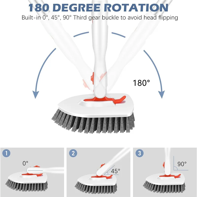 SEWS-Floor Cleaning Brush, Tile Tub Floor Cleaner, Adjustable Long Handle Cleaning Brush For Cleaning Bathroom, Kitchen