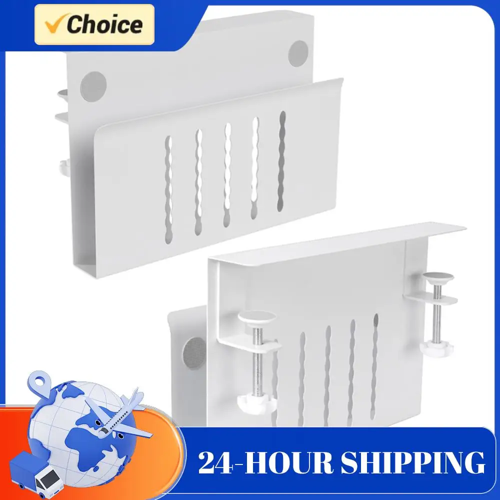 Desk Side Storage Organizer No Drill Clamp on Desk Shelf Hanging Laptop Mount for Office Supplies & Studio Essentials