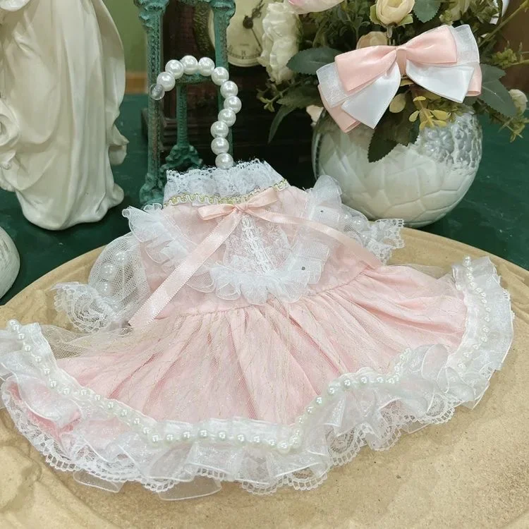 

Minimalist style 10cm cotton doll clothes, pink 15cm 20cm 40cm doll dress