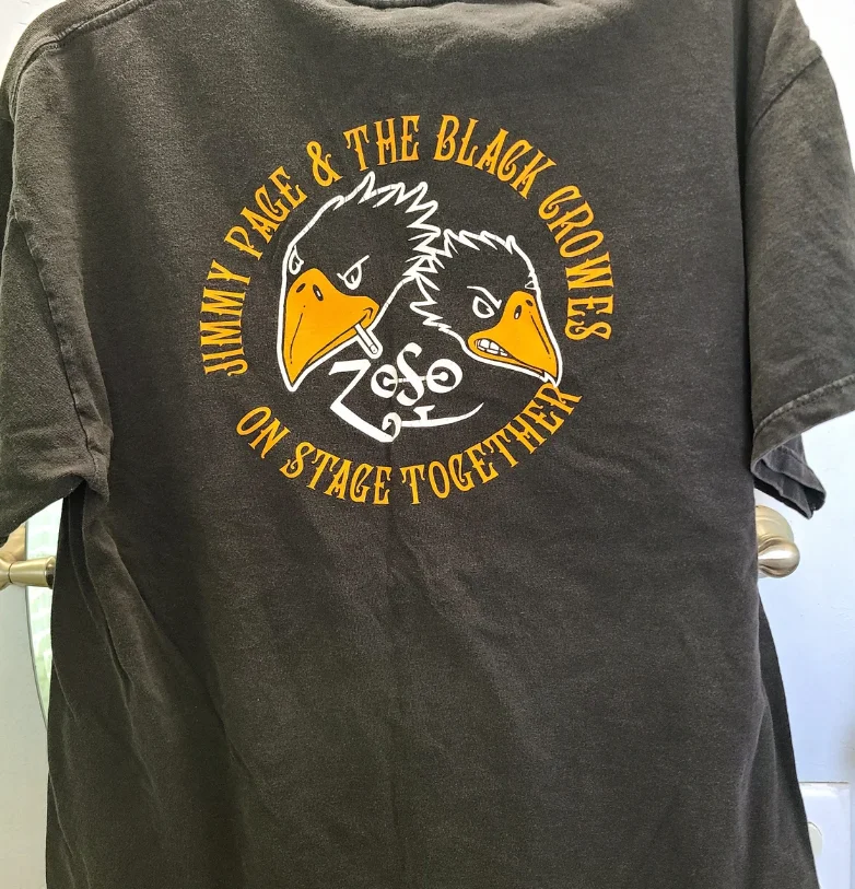 Vintage Rare 90S Black Crowes And Jimmy Page Concert T-Shirt Double Sides S-5Xl