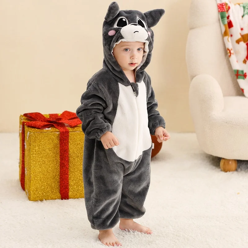 MICHLEY NEW Animal Baby Clothes Rompers Winter Costume Halloween Cartoon Jumpsuit Bodysuits Overall For Girl Boy Bebe Halloween