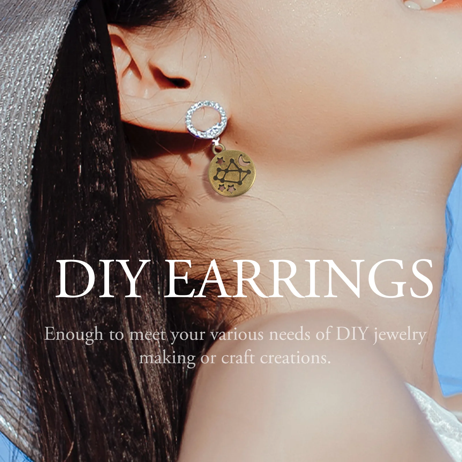 

72Pcs Zodiac Charms Metal Pendants Retro Color Double Sided Hollow Carved for Necklace Bracelet Earrings Jewelry Making