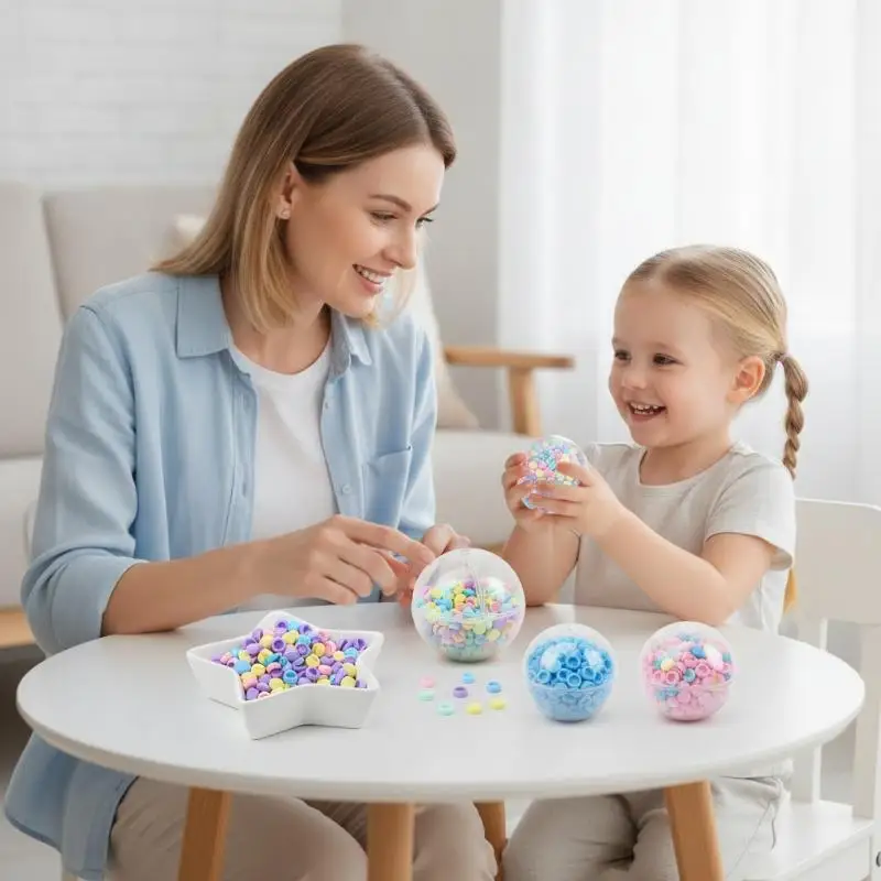 8mm Round Plastic Building Blocks Edges BPA-Free DIY Sphere Filling Toys for Kids Creative Educational Home Play