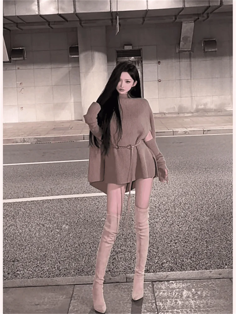 

Ele Original Sve Cowl Ne Knitwear for Women Sli New Spring Outerwear Unique And Super Beautiful Korean Sle