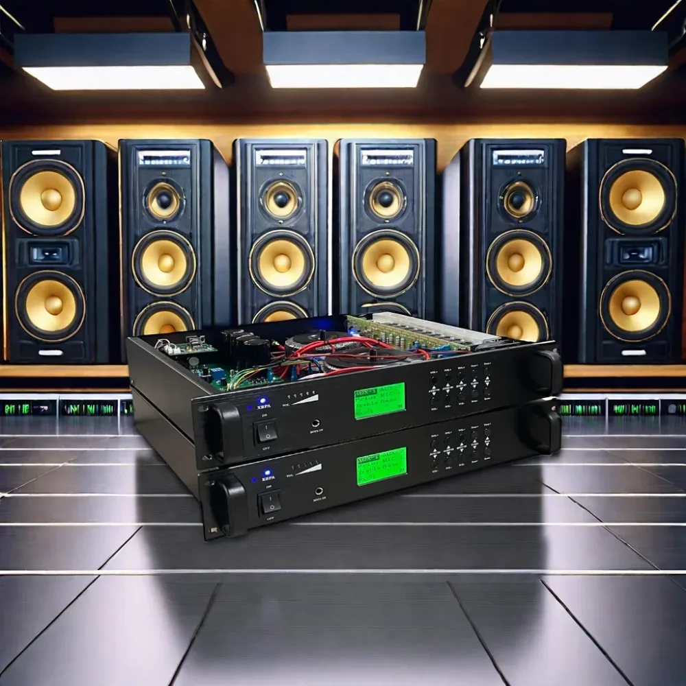 Wall-Mounted 2U Cabinet Power Amplifier Full System for Stage PA System for Hospital Mosque Other Commercial Religious Venues