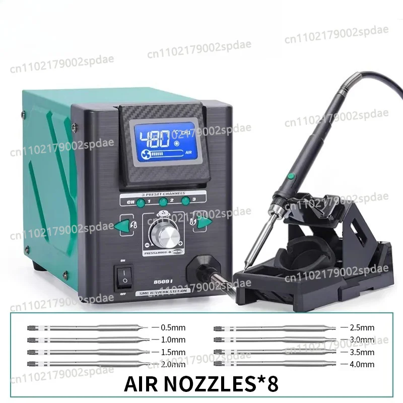 Digital Temperature Control Hot Air Rework Station 85091 SMD Soldering Repair Station With 1.0/2.0/3.0mm Air Nozzles