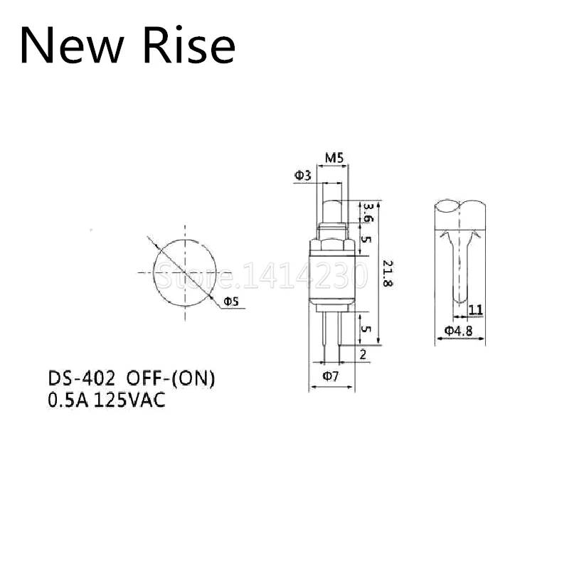 10Pcs 5mm DS-402 Button Switch, Reset Button, the doorbell switch DS402 according to tong