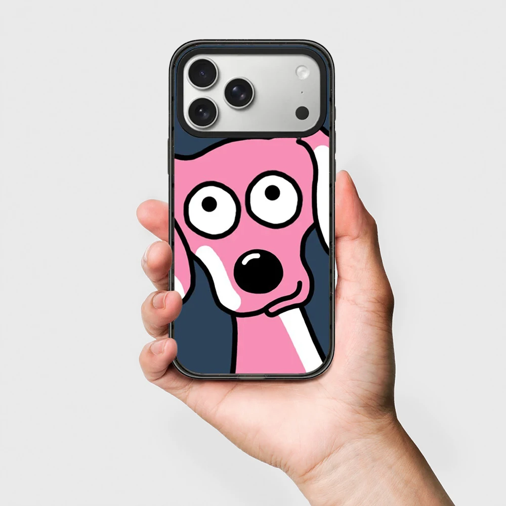 Puppy Staring Impact Black Border Magnetic Cover for IPhone 12 13 14 15 16 17 Pro Max Case for IPhone 17 Air