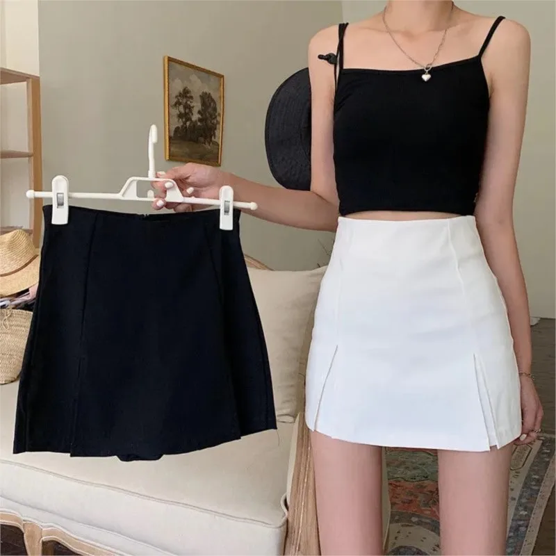 

Skirts Women Black Fashionable Bodycon Ins All-match Streetwear Summer Female Asymmetrical Mini Sexy Korean Chic Kpop Faldas Y2k