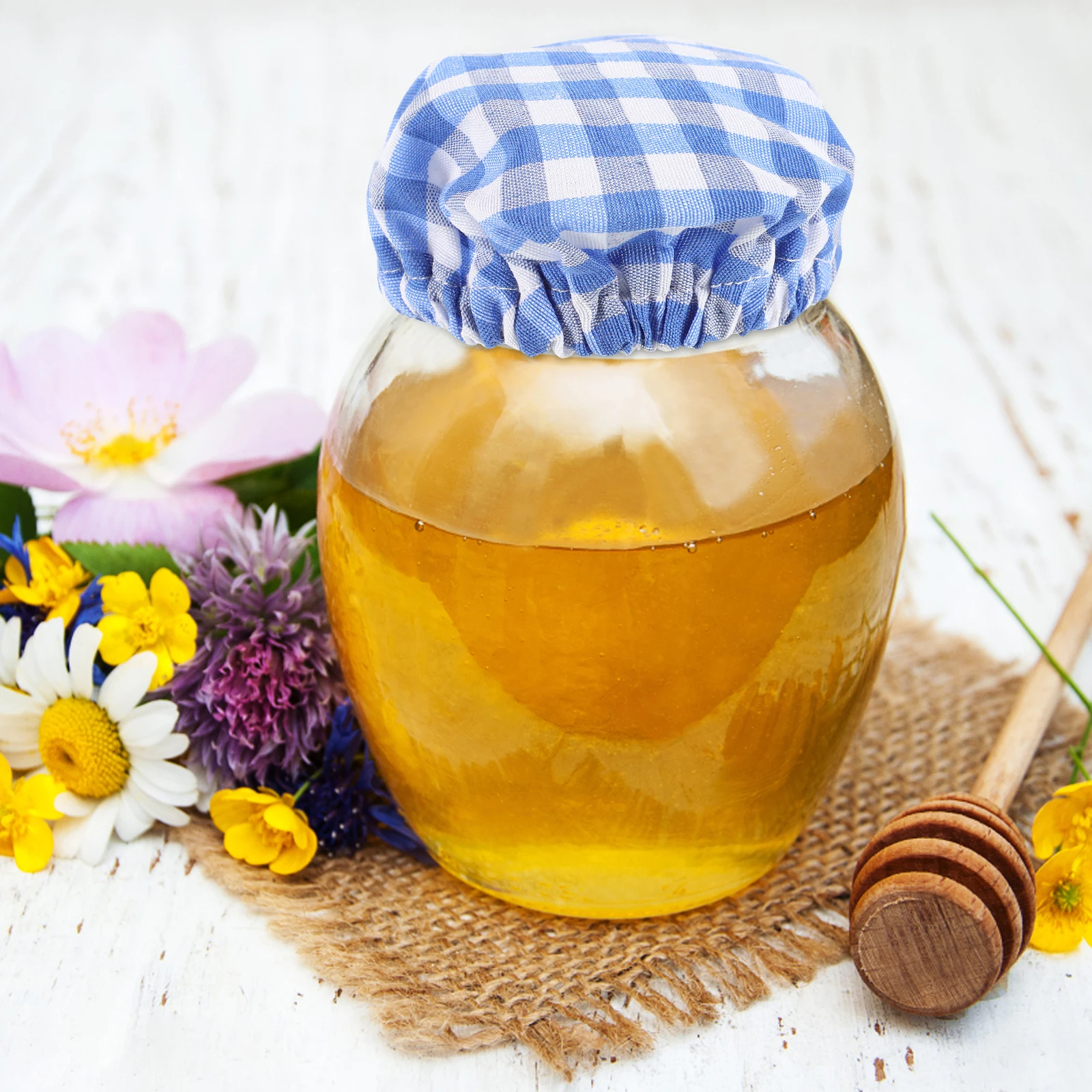 

4 Pcs Glass Bottle Cap Cover Sourdough Proofing Linen Jar Cloth Bread Dust Fabric Reusable Lid 34 Inches Elastic Breathing