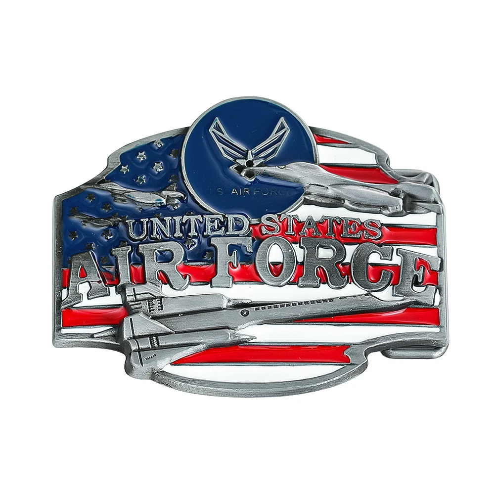 

Zinc Alloy American Flag Bald Eagle United States Air Force Aviation Ships Rocket Metal Belt Buckle Military Fan Man Jeans Parts