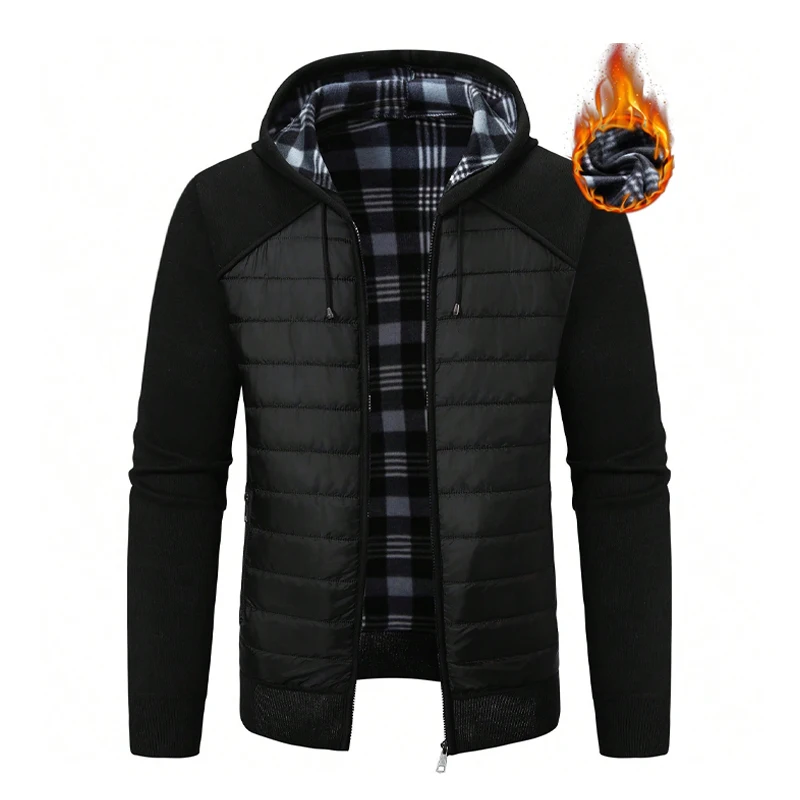 

Мужские свитера-кардиганы большого размера, повседневные свитера на молнии, вязаный кардиган с карманами, ветрозащитная осенне-зимняя мужская одежда