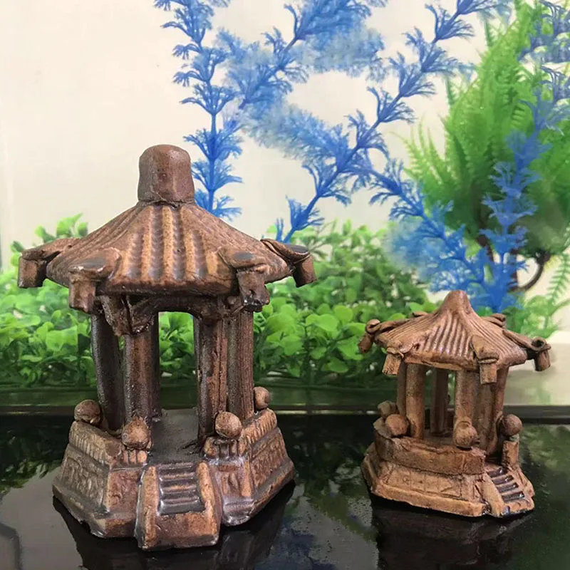 

Hexagon Ceramic Aquarium Decoration Fish Shrimps Shelter House Pottery Scorpion House Canister Simulation Stone Fish Tank Decor