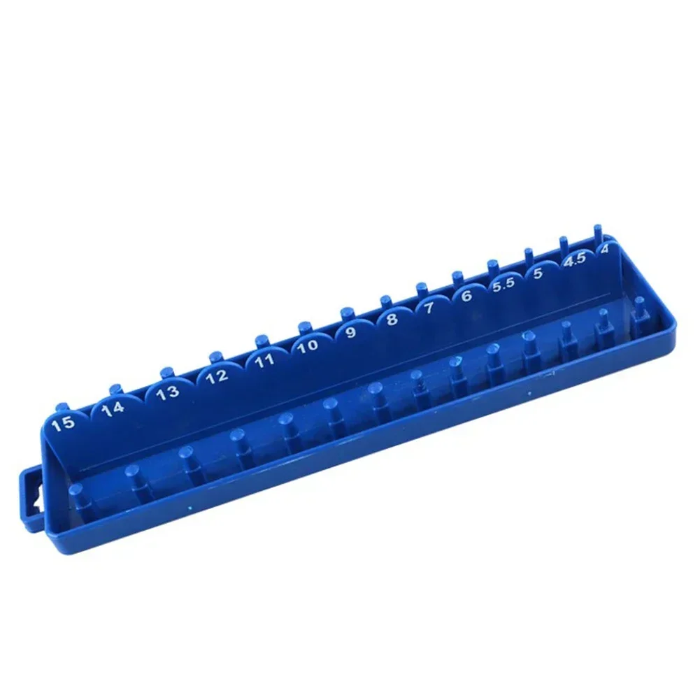 Household Daily Necessities Tray Rack Socket Holder 18.8x6x1.7cm Blue For Garage And Workshop Collection Arrange