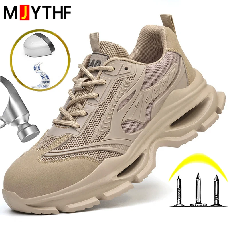 Fashion Security Shoes Men Anti-Smash Anti-Puncture Work Shoes Breathable Protection Shoes Safety 10KV Insulated Shoes Male
