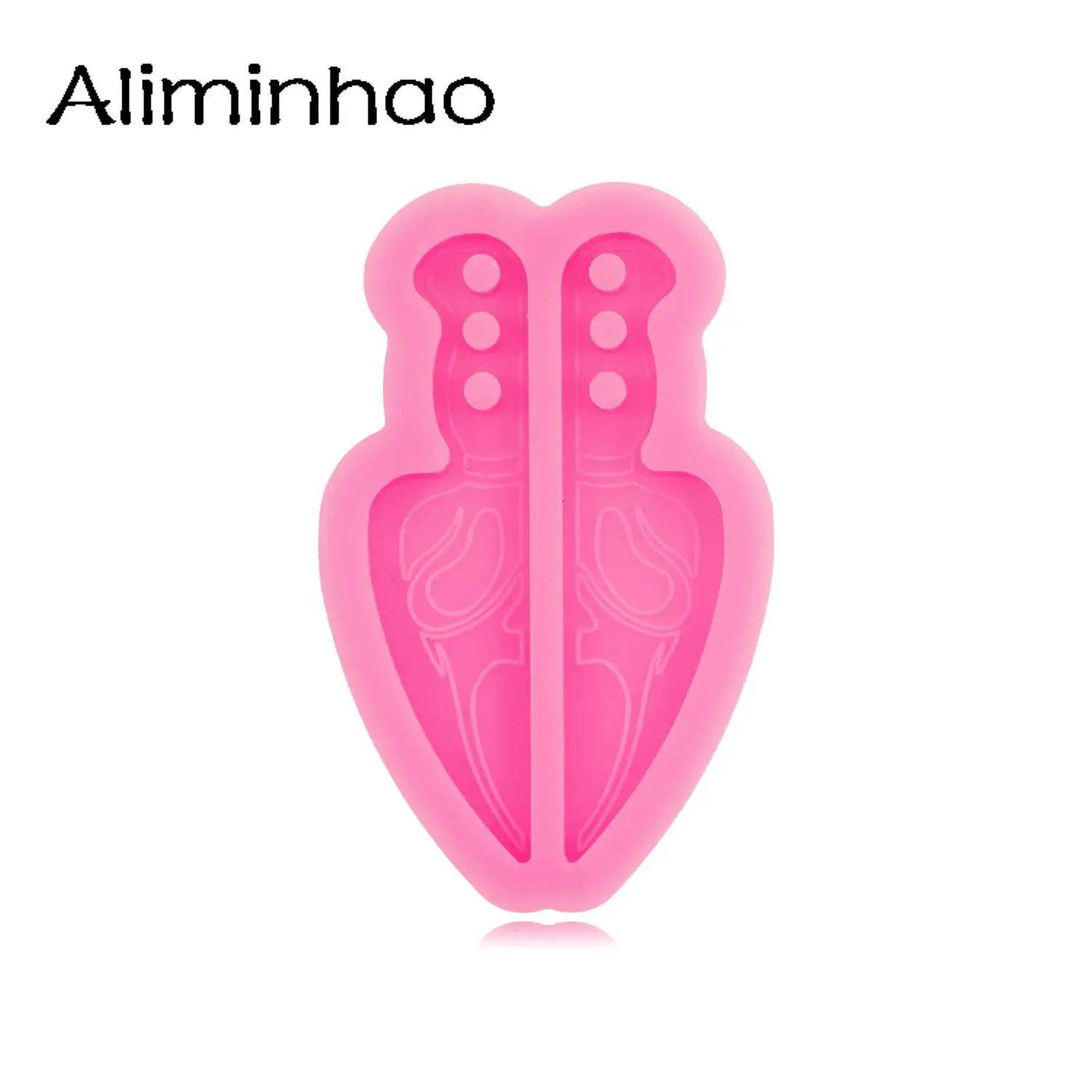 DY1558 Shiny Knife Earrings Silicone Molds Crafting Epoxy Resin Art, Fondant Sugar Paste Candy Chocolate Molds Sugarpaste Craft