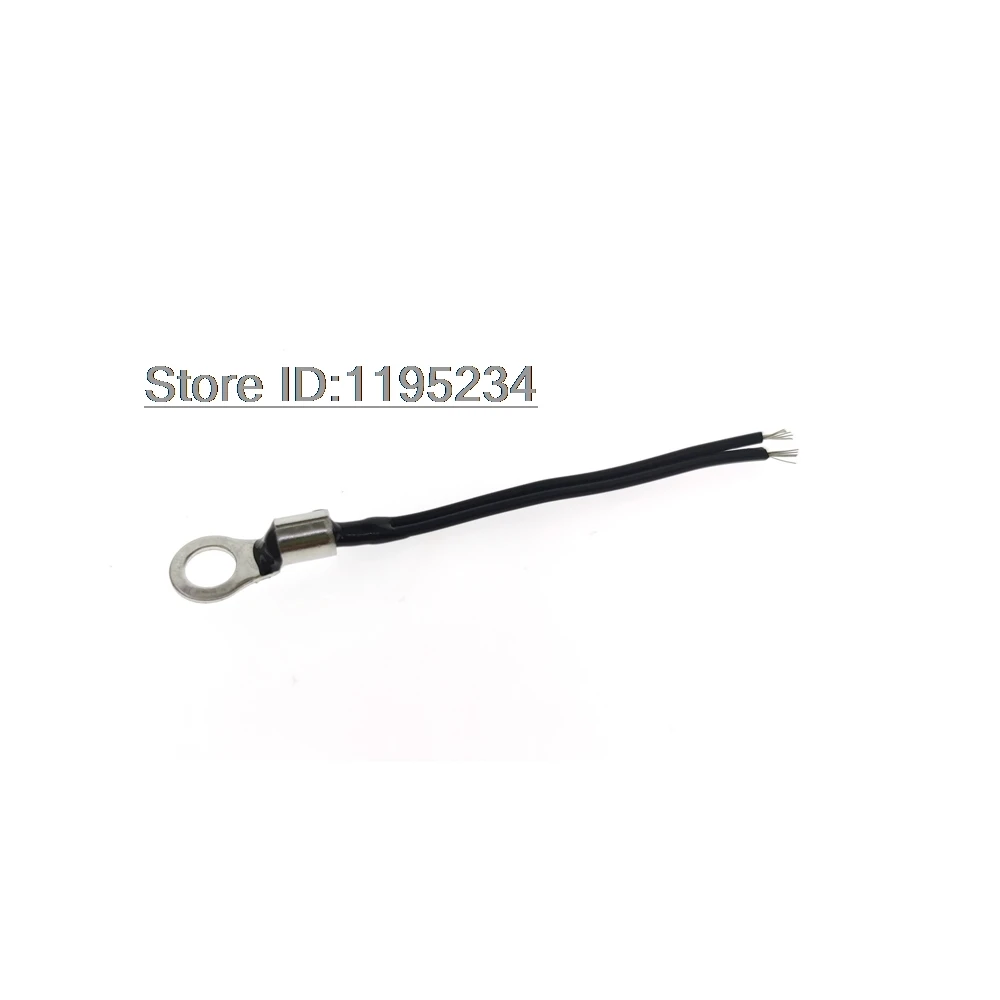 100PCS NTC Thermistor Patch Wire Ear Fixation Aperture 5MM Resistance 10K B Value 3950 L50MM TIN Temperature Sensor