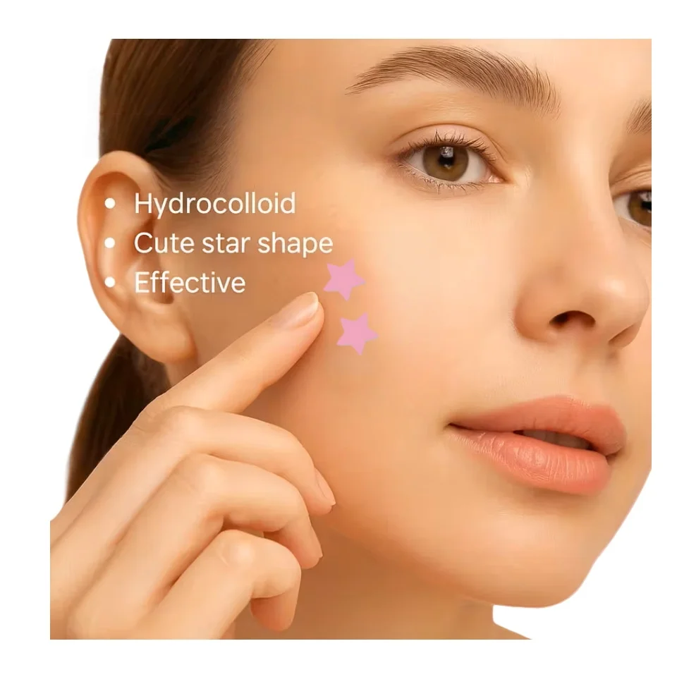 480pcs Pink and Pink Laser Star Acne Patches, 4 Sizes, Covers & Conceals Acne, Cleanses Skin, Invisible Hydrocolloid