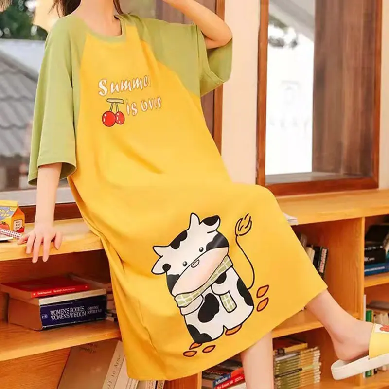 Sleeping Skirt Ladies Summer Korean Version Of The Pajamas Sweet And Cute Students Girls Can Wear Casual Comfortable Home Wear