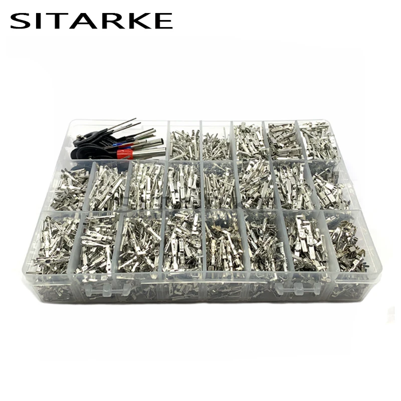 Car Electrical Wire Terminal 1/1.5/1.8/2.2/2.8/3.5mm Auto Electric Connector Plug Removal Male Female Crimp Automotive Plug Pins