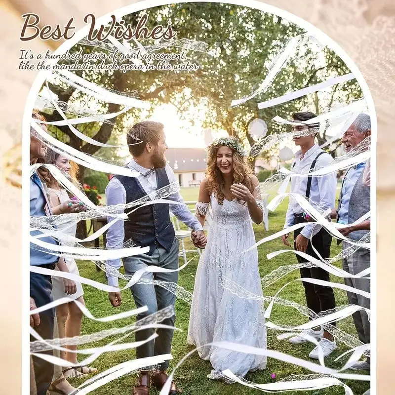 10/20pcs White Ribbon Magic Wand Fairy Wedding Wedding On The Wedding Whirl Lace Ribbon And Party Bells Wedding Cheer Props