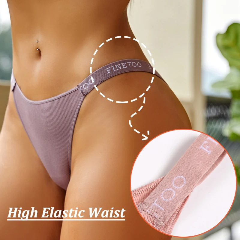 1PCS Women Sexy Cotton Panties High Elastic Low Rise Brazilian Panties Female Ribbed Cotton Underwear Soft Breathable Lingerie