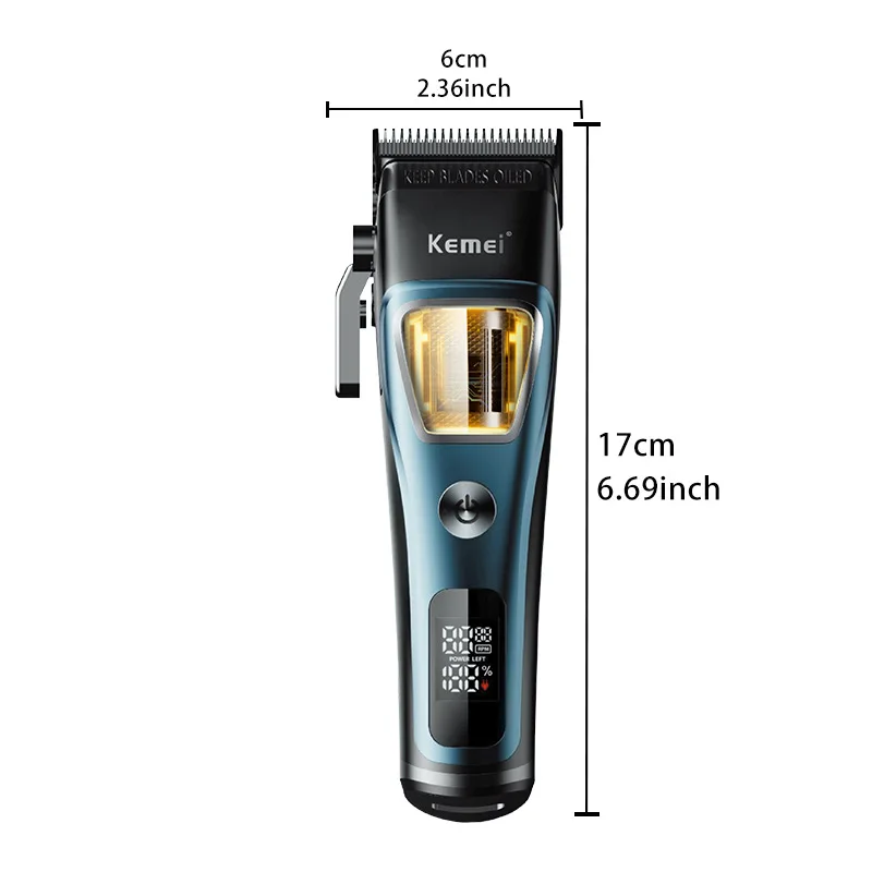 Kemei Clippers Professional Hair Clippers Adjustable Haircut Machine External Rotor Brushless Motor Hair Clippers Men KM-1911