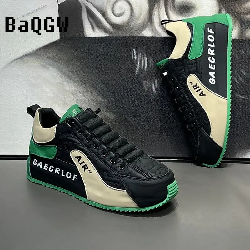 Zapatos informales de cuero para hombre, zapatillas de deporte masculinas para caminar al aire libre, correr, tenis de diseñador de lujo, mocasines