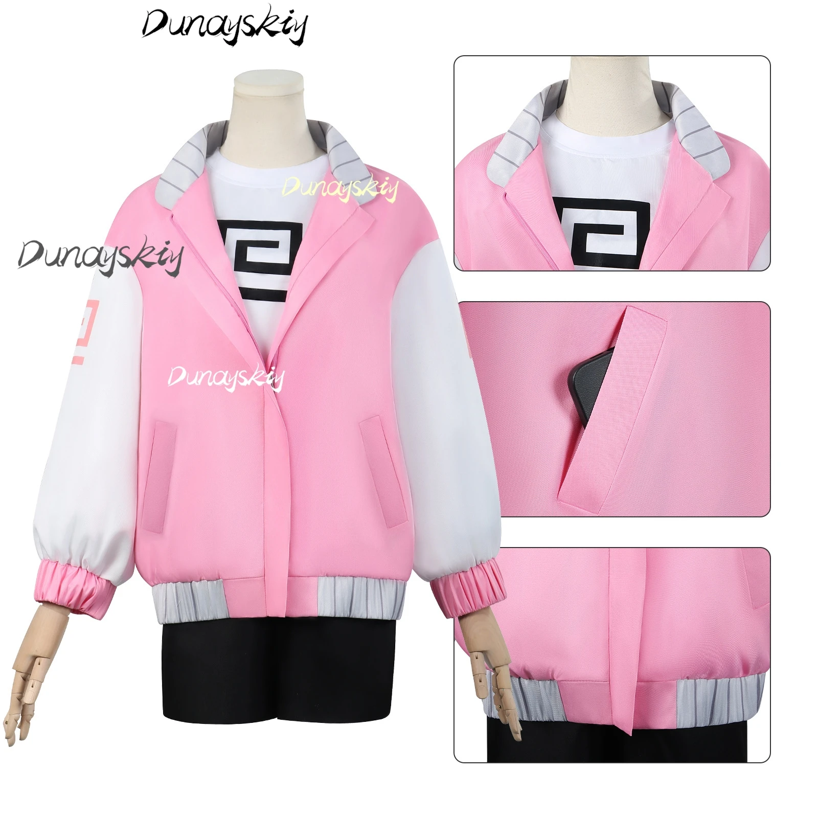 Anime Sakamoto Days Lu Shaotang Cosplay Costume Wig Jacket Headwear Full Set Women Girls Halloween Role Play Customized Props