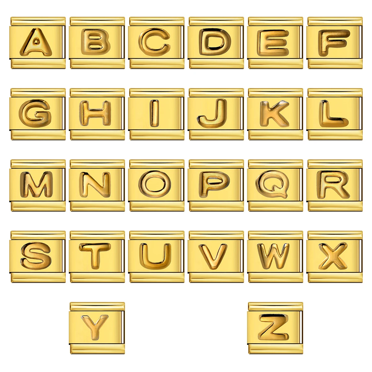 Italian Charm Store Italian Charm Bracelet 9mm Diy Gold Color 26 Letter Series