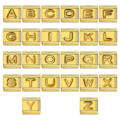 Italian Charm Store Italian Charm Bracelet 9mm Diy Gold Color 26 Letter Series