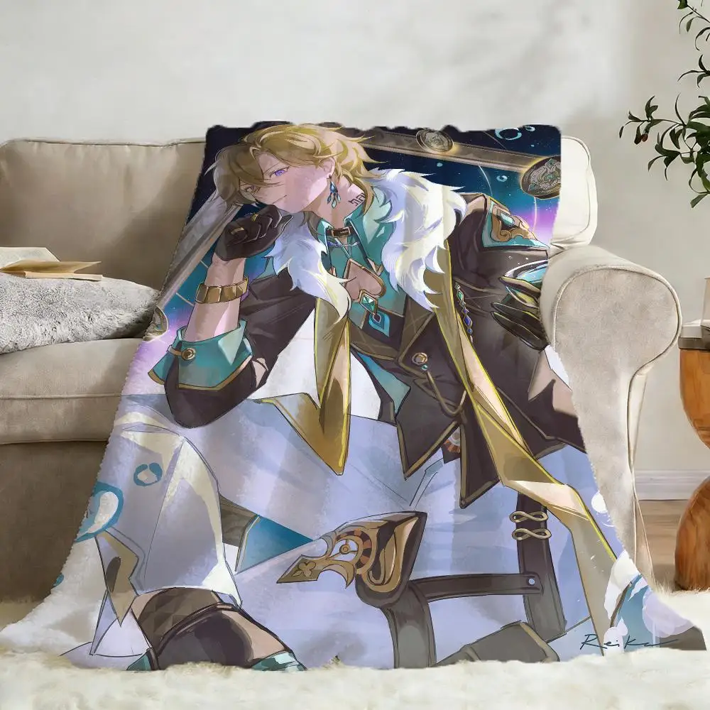 Aventurine Star Rail Anime Throw Flannel Fluffy Soft Blanket Warm Skin-Friendly Throw For Sofa Bed Office Nap Winter