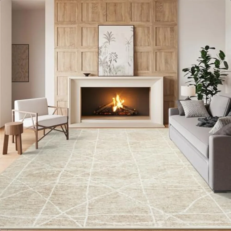 6x9 Area Rug Living Room Rugs: Washable Rugs Large Abstract Modern Non Slip Indoor Thin Low Pile Carpet for Living RoomBedroom