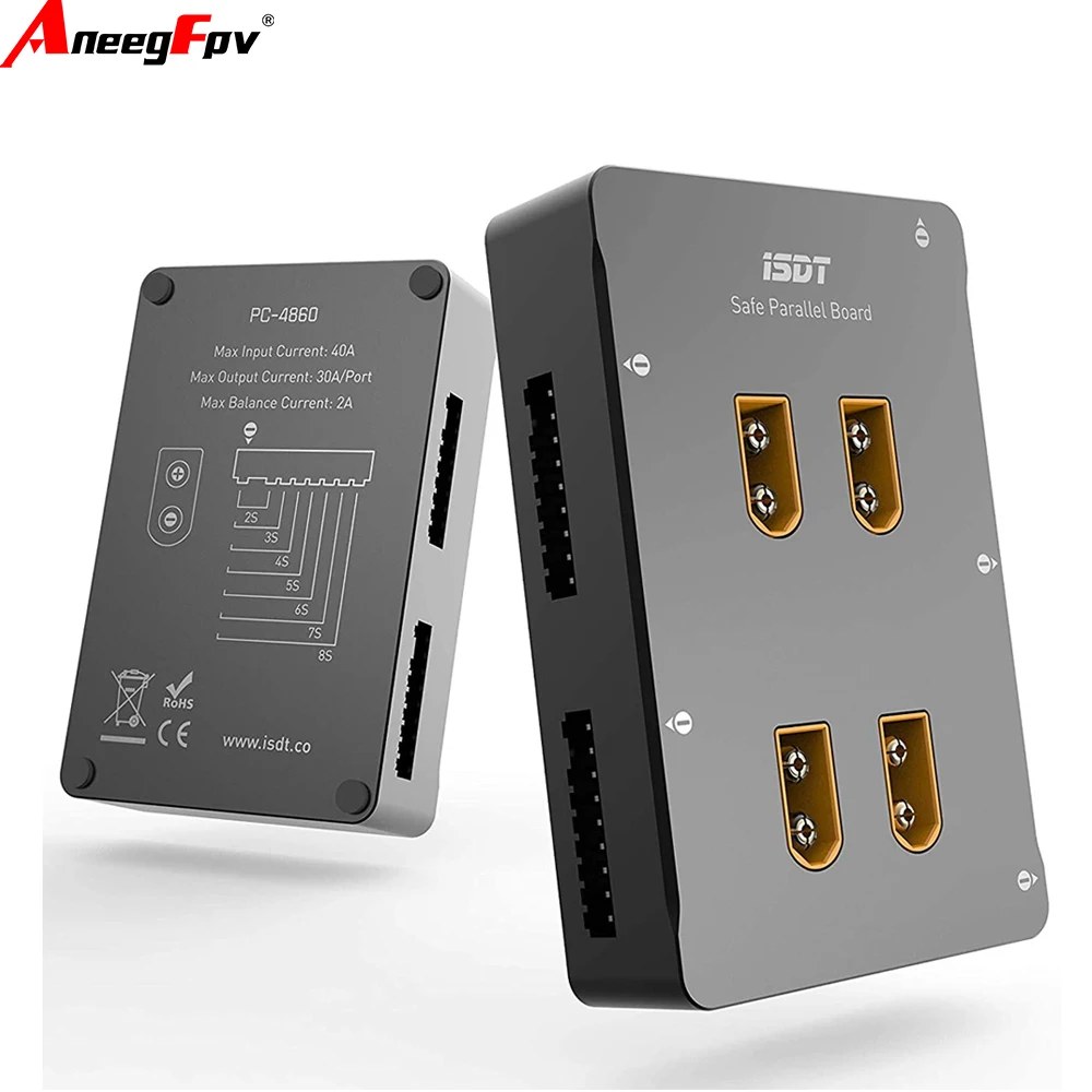 

ISDT 1-8S XT60 Safe Parallel Charge Board Balance Charging Plate PC-4860 Lipo Battery Charger for RC Battery Charger