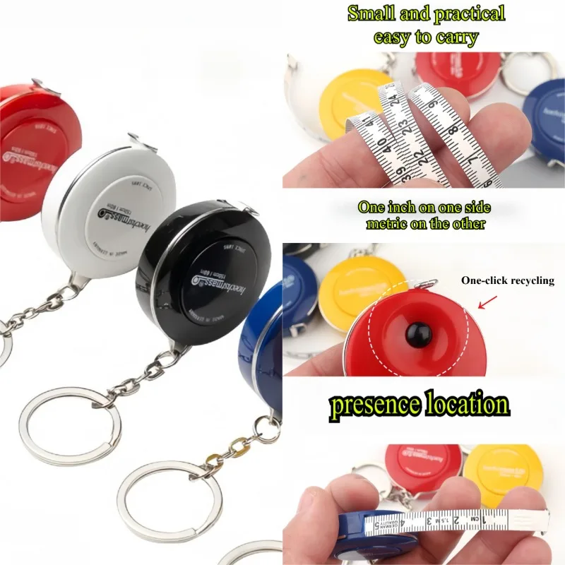 

Mini Retractable Tape Measure Keychain Portable Sewing Ruler Measuring Tool 1M 2M Clear Scale Inch Centimeter Travel Household