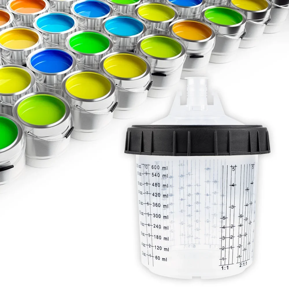 50Pcs/Set Spray Gun Paint Mixing Cup H/O Quick Cup Spray Gun Tank 160ML/300ML/600ML Disposable Paint Cup