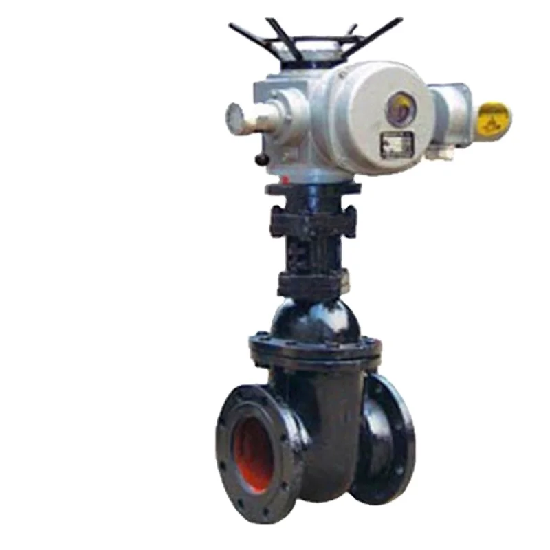 Z944T-10/10Q صمام بوابة قرص مزدوج متوازي بمحرك حديد رمادي لتطبيق المياه والطاقة الكهربائية