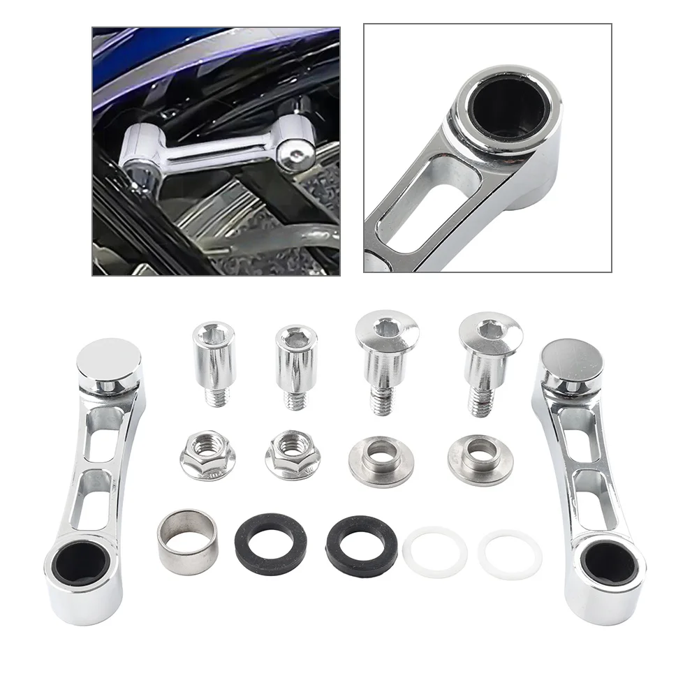 1Set Chrome Motorbike Front Mudguard Mount Bracket Kits Aluminum Alloy For Harley Softail Springer FXSTS FLSTSC 1993-2006