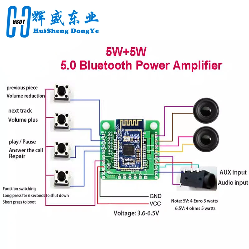 Bluetooth Stereo Audio Module Transmission BK3266 BK6988 Replace BK8000L expansion board AT Commands SPP Speaker Amplifier DIY