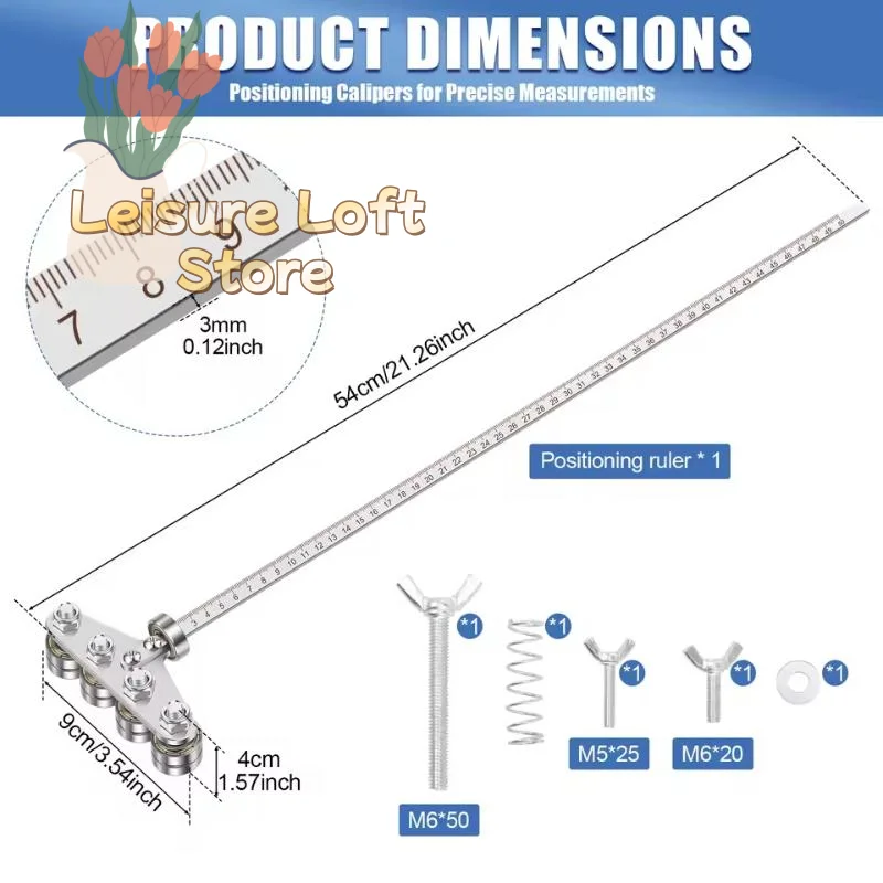 Positioning Calipers Professional Measuring Tool for Wood Cutting High Accuracy Ruler for DIY Home Renovation