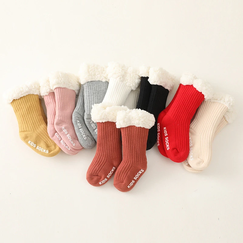 Winter Baby Socks Cute Thicken Warm Kids Sock Thermal 100% Cotton Newborn Toddlers Girls Boys Anti Slip Floor Socks 0-3Years