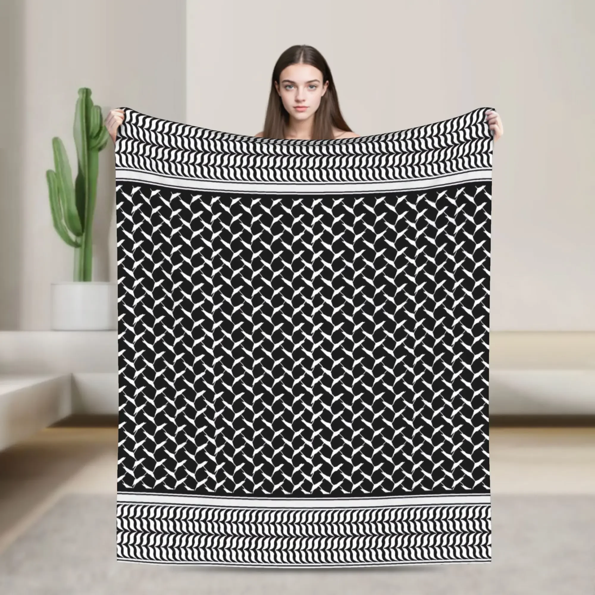 Palestinian keffiyeh  Palestine map Pattern Blanket Decorative Flannel Throw Blanket For Bedroom Super Soft Quality Bedspread