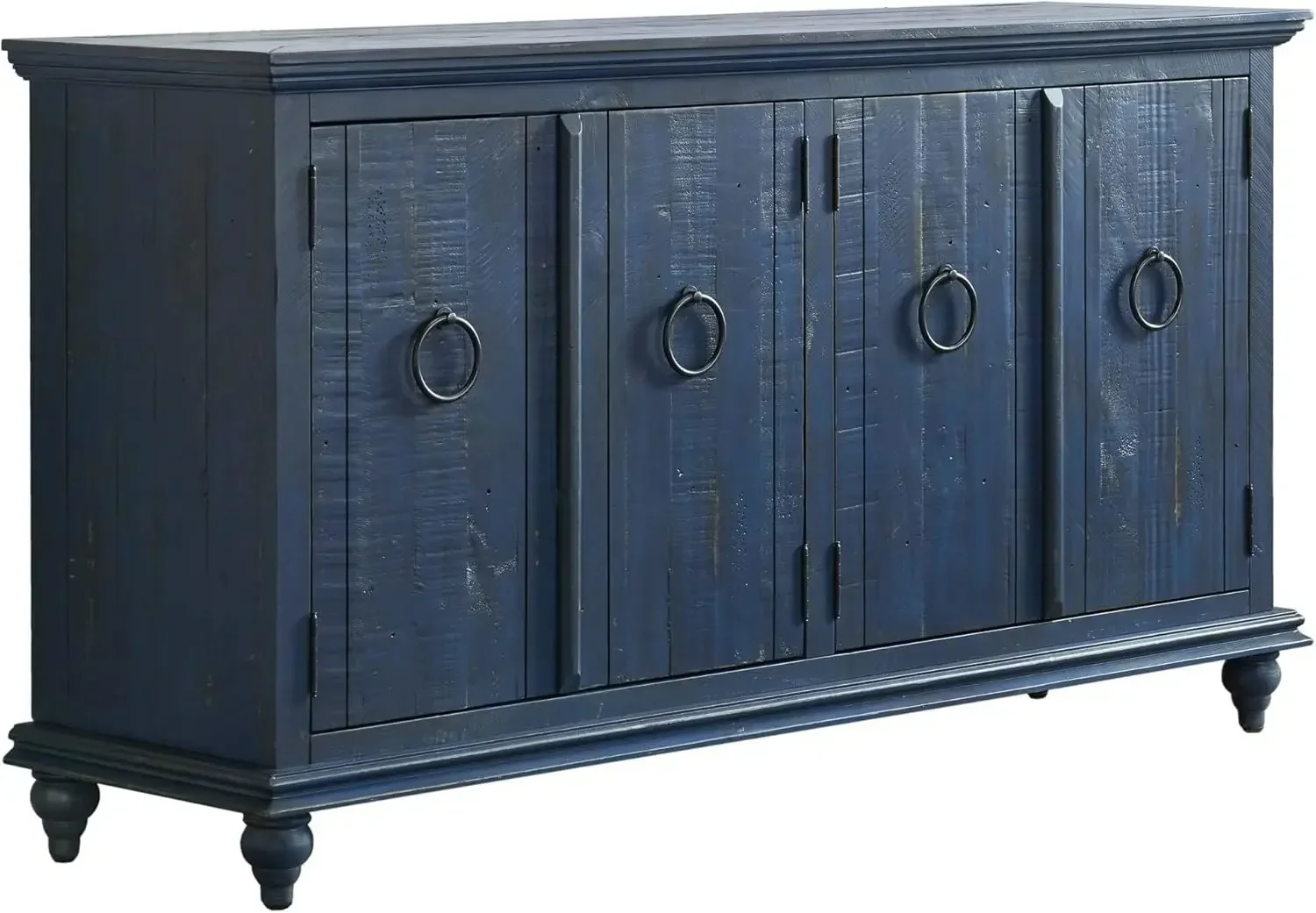 Garden District Rustic Blue Solid Wood 65