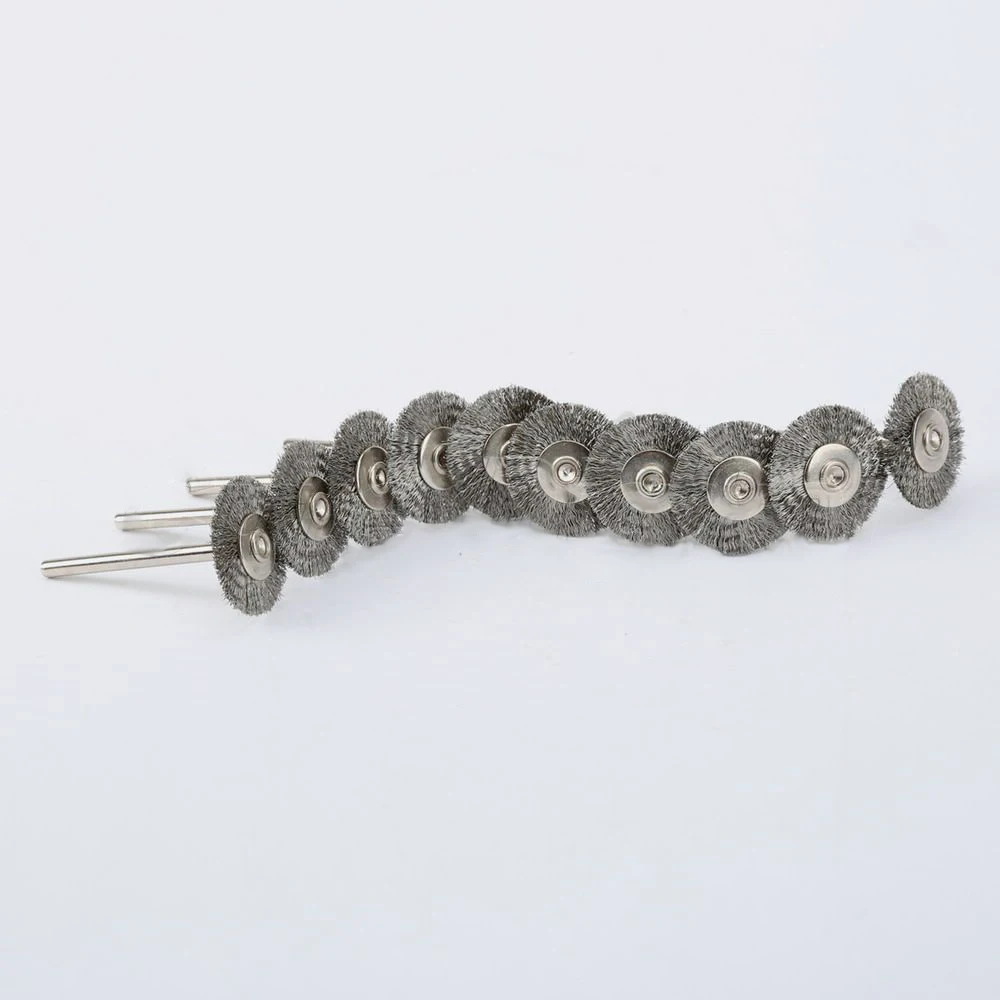 10 Stück Dremel Zubehör 22mm Stahl-Drehbürsten Dremel Drahtbürsten für Schleifer Rotationswerkzeug für Mini-Bohrer Polieren – Detail 4