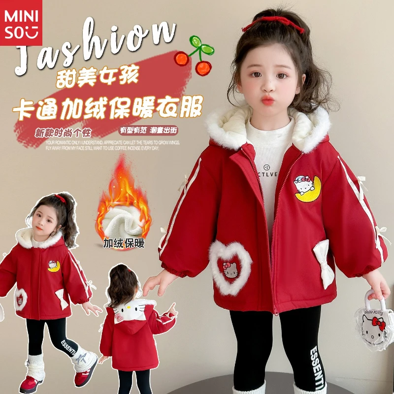 

2025 Girls Fleece Coat Winter New Thickened Windbreaker Cartoon Fashion Top